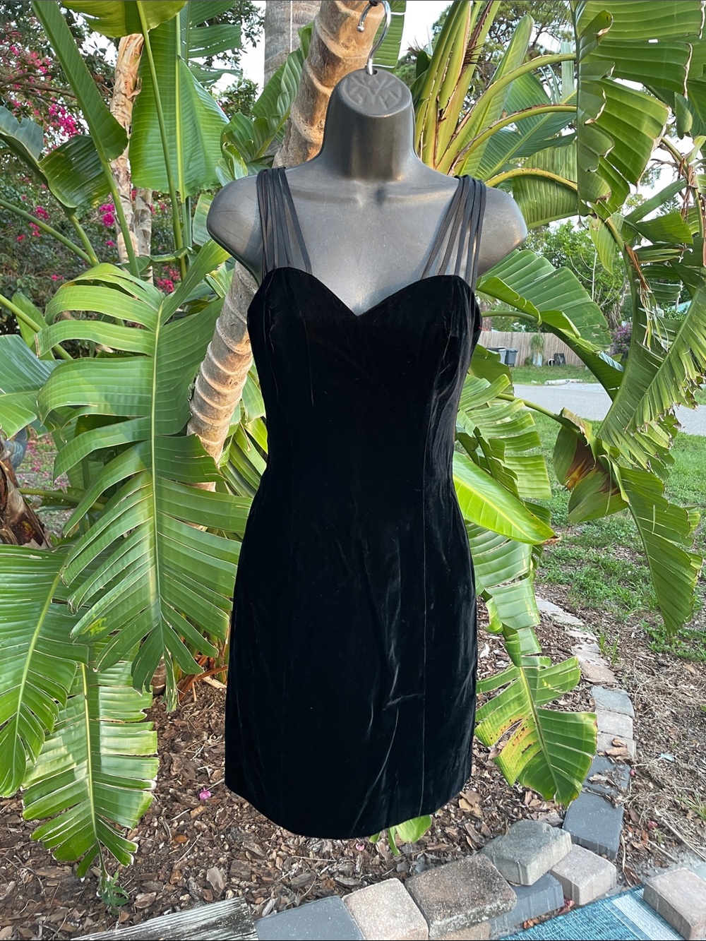 velvet vintage strap mini dress by Amanda Taylor